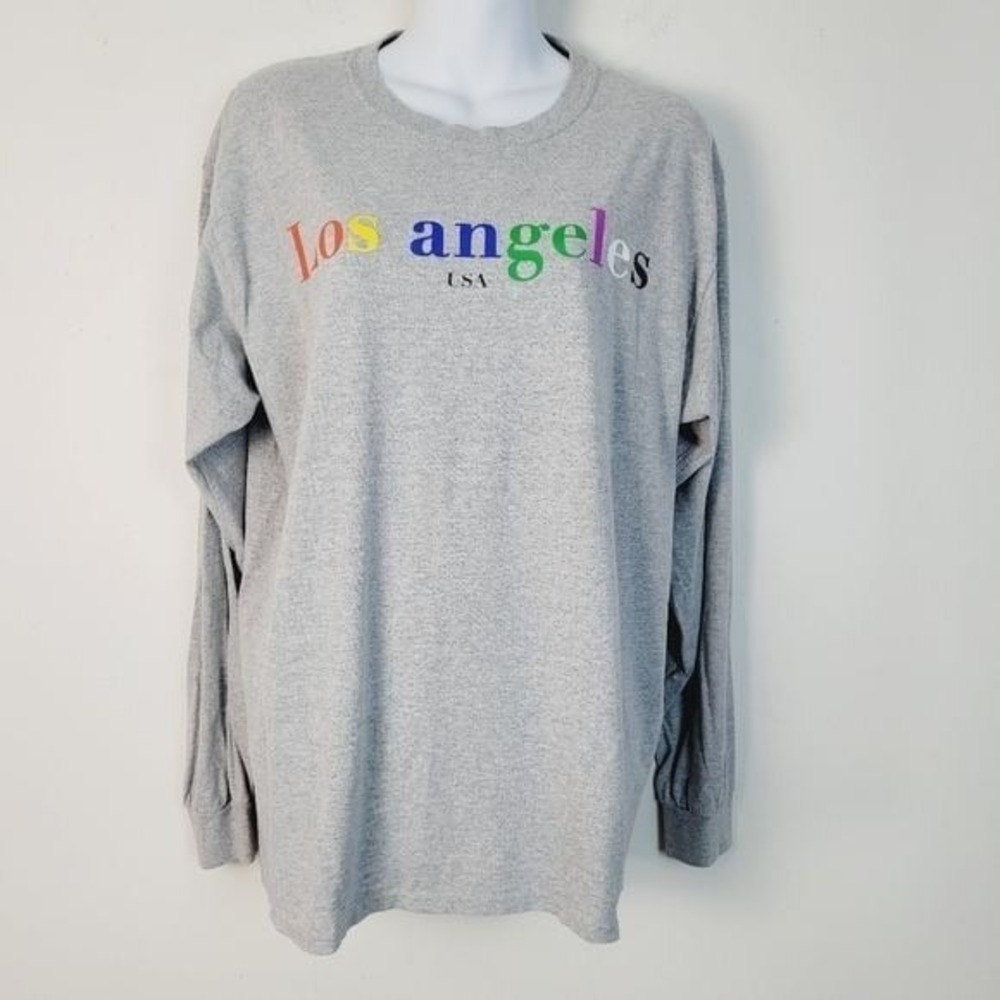 Pac Sun Los Angeles Rainbow Logo Long sleeve T Shirt Size Large‎